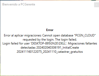 captura error pc gerente